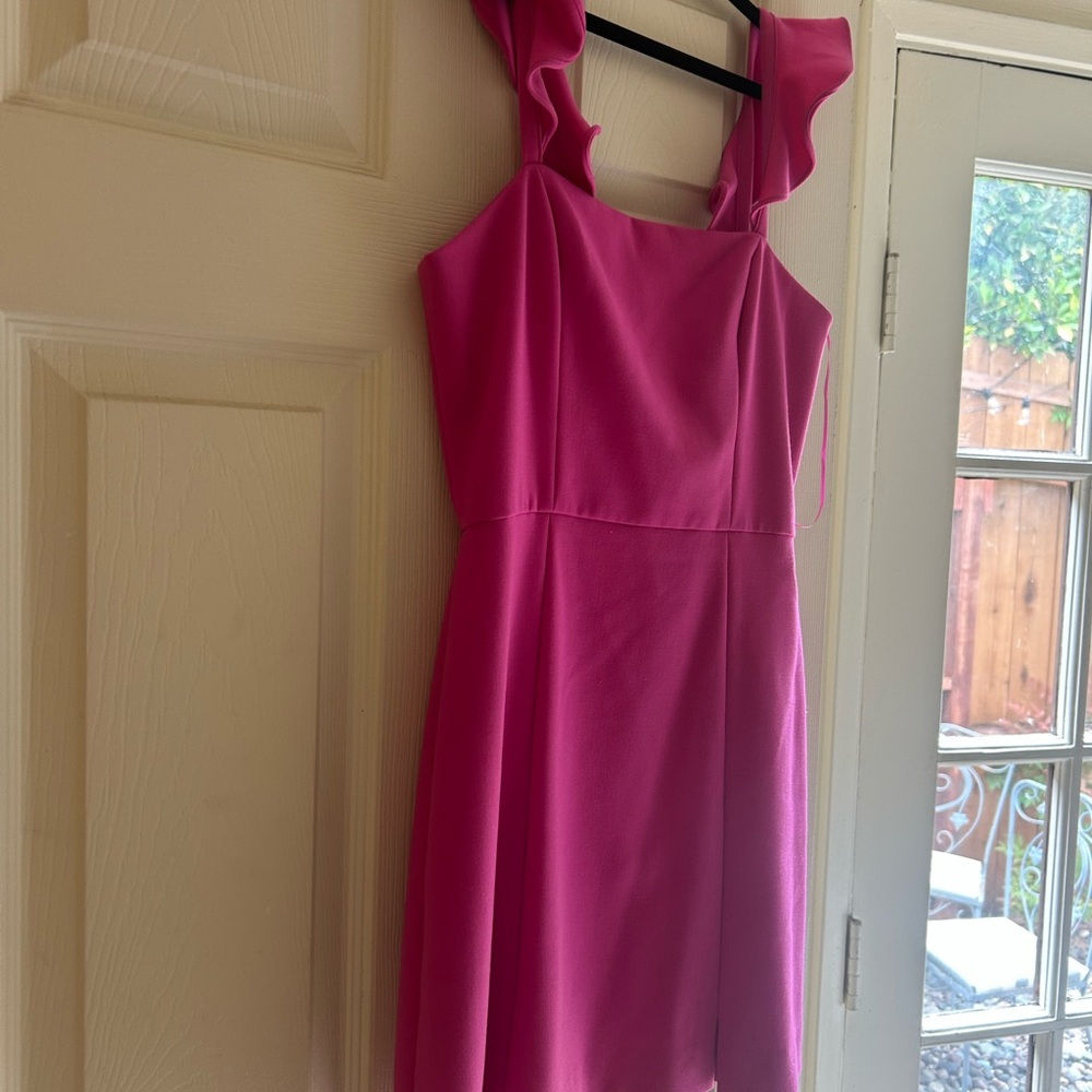 Pink Ruffle Strap Dress - French Connection - Picture 3 of 7